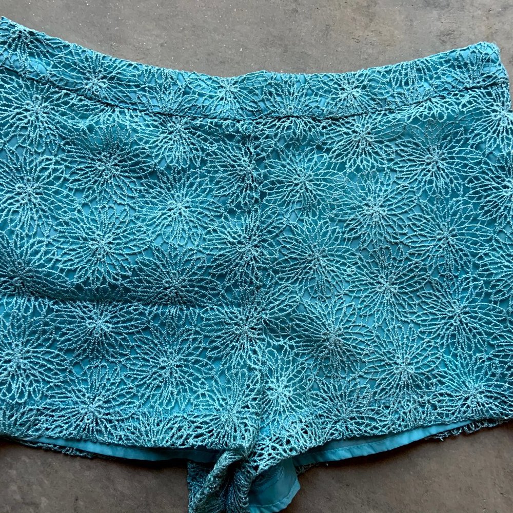 Blue Bright Embellished Shorts